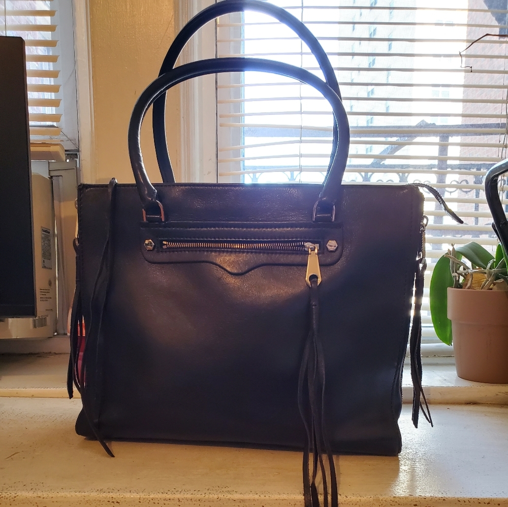 Rebecca Minkoff Leather Satchel Bag -Oxford Blue